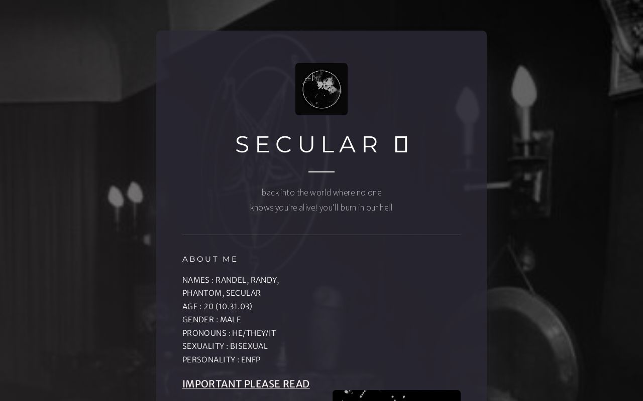 Carrd profile picture for @secular